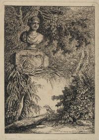 Hubert Robert (French, 1733-1808) The Bust etching 5 1/4 x…