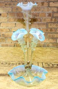Two Victorian Glass Epergnes Height of taller 28 inches. — 19TH/20TH CENTURY