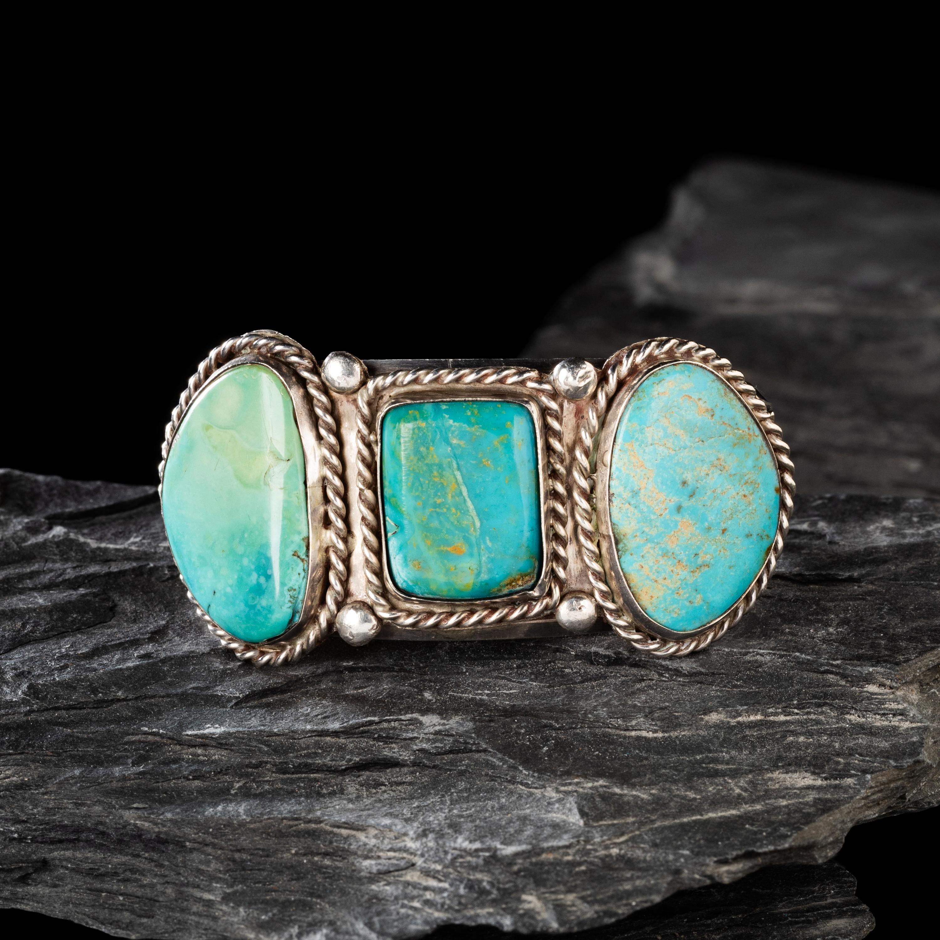 Leo Coriz (Kewa, 1913/1914-1997) — Silver and Turquoise Cuff Bracelet