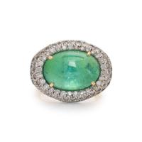 PARAIBA-TYPE TOURMALINE DOUBLET AND DIAMOND RING