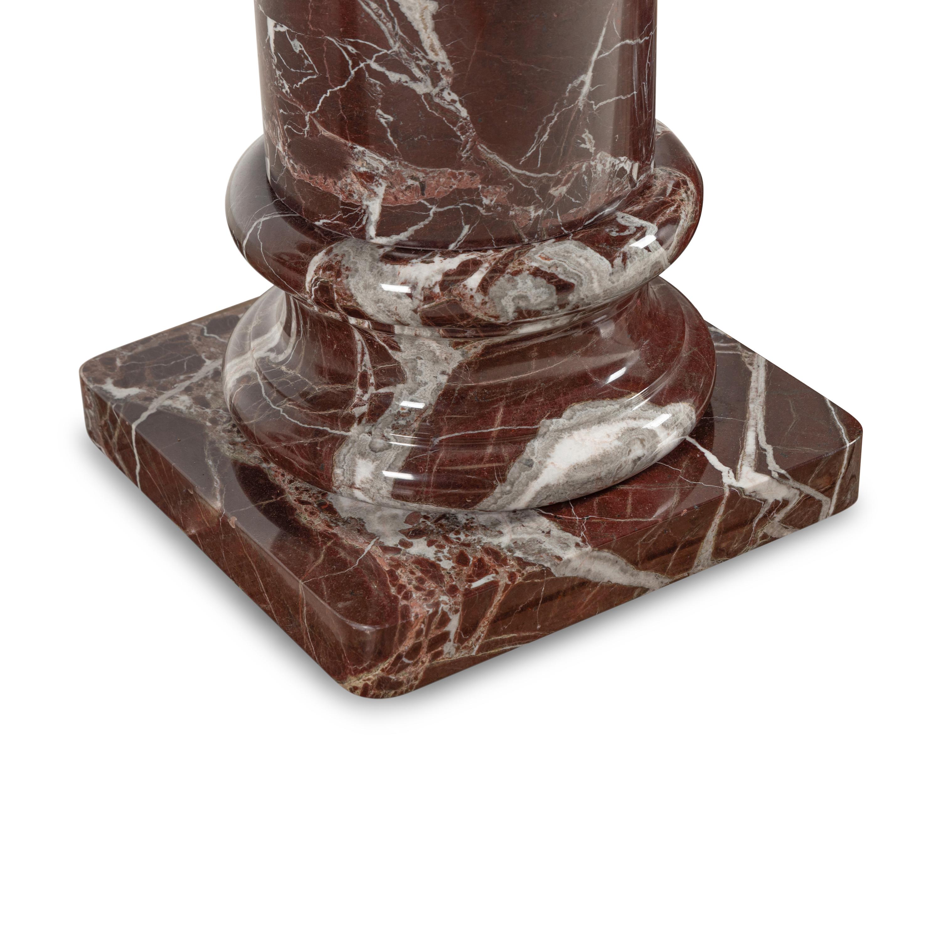 A Rosso Levanto Marble Pedestal