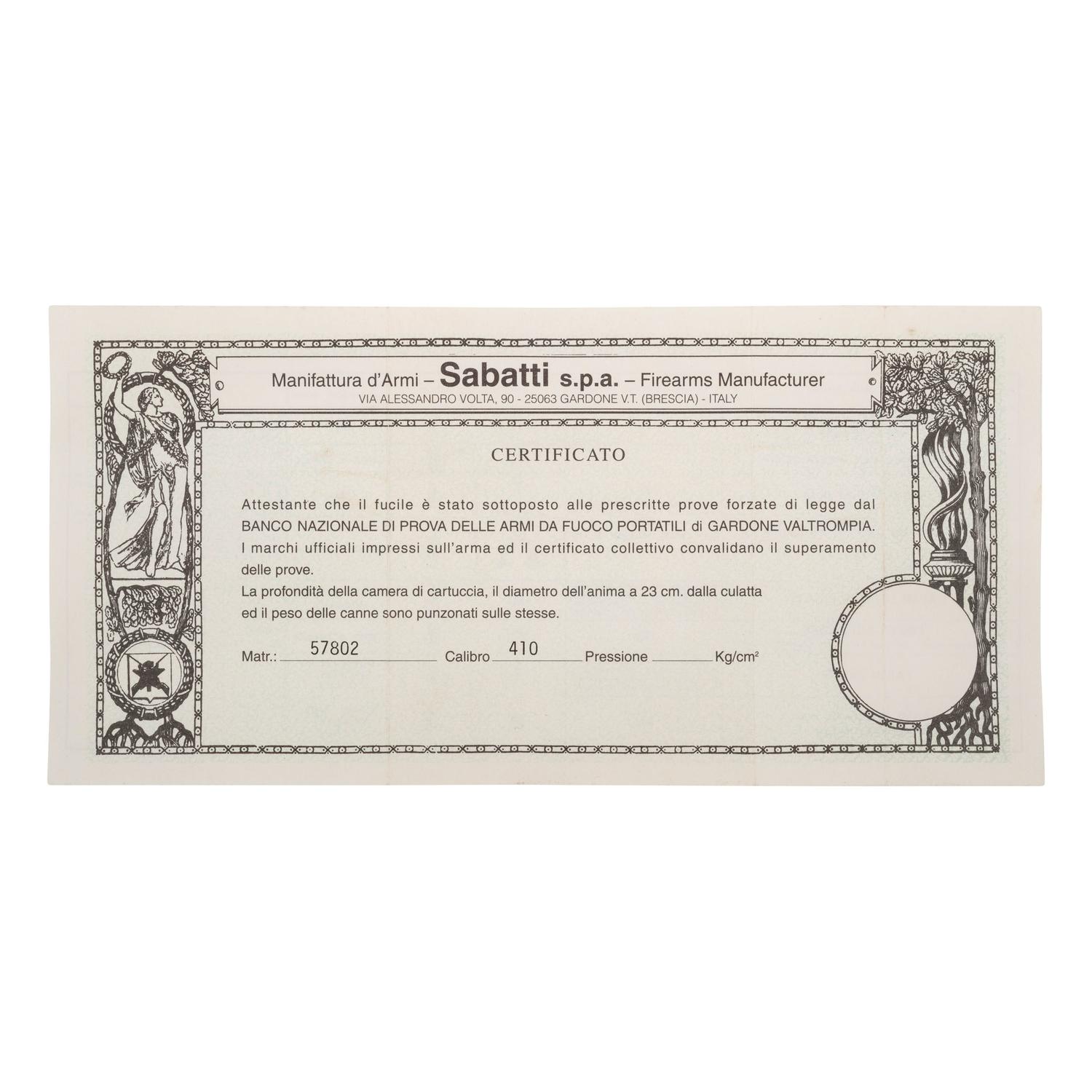 * Sabatti Olimpo O/U