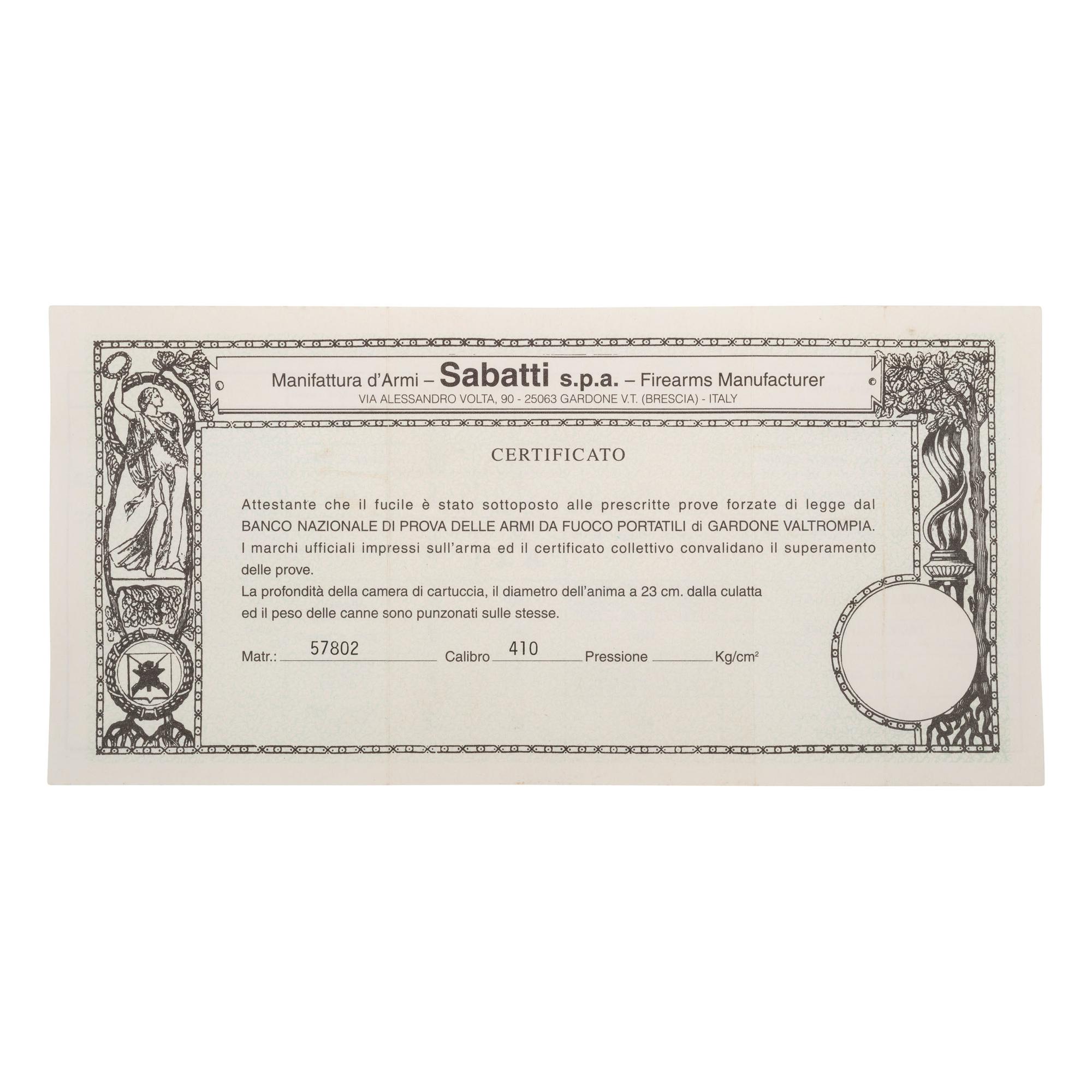 * Sabatti Olimpo O/U