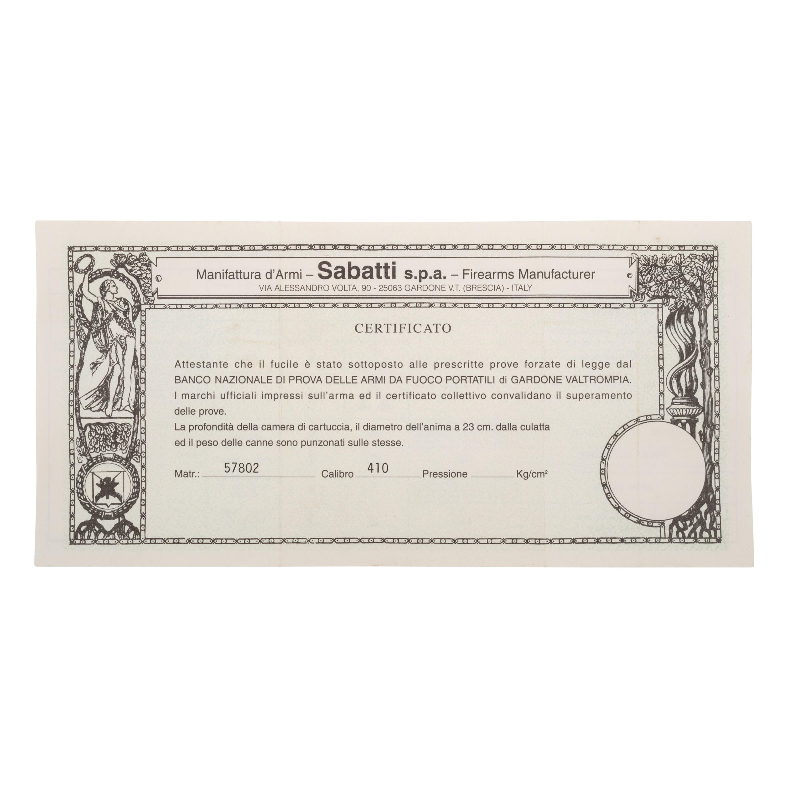 * Sabatti Olimpo O/U