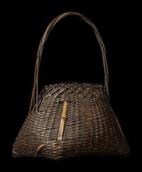A Japanese Ikebana Bamboo Basket