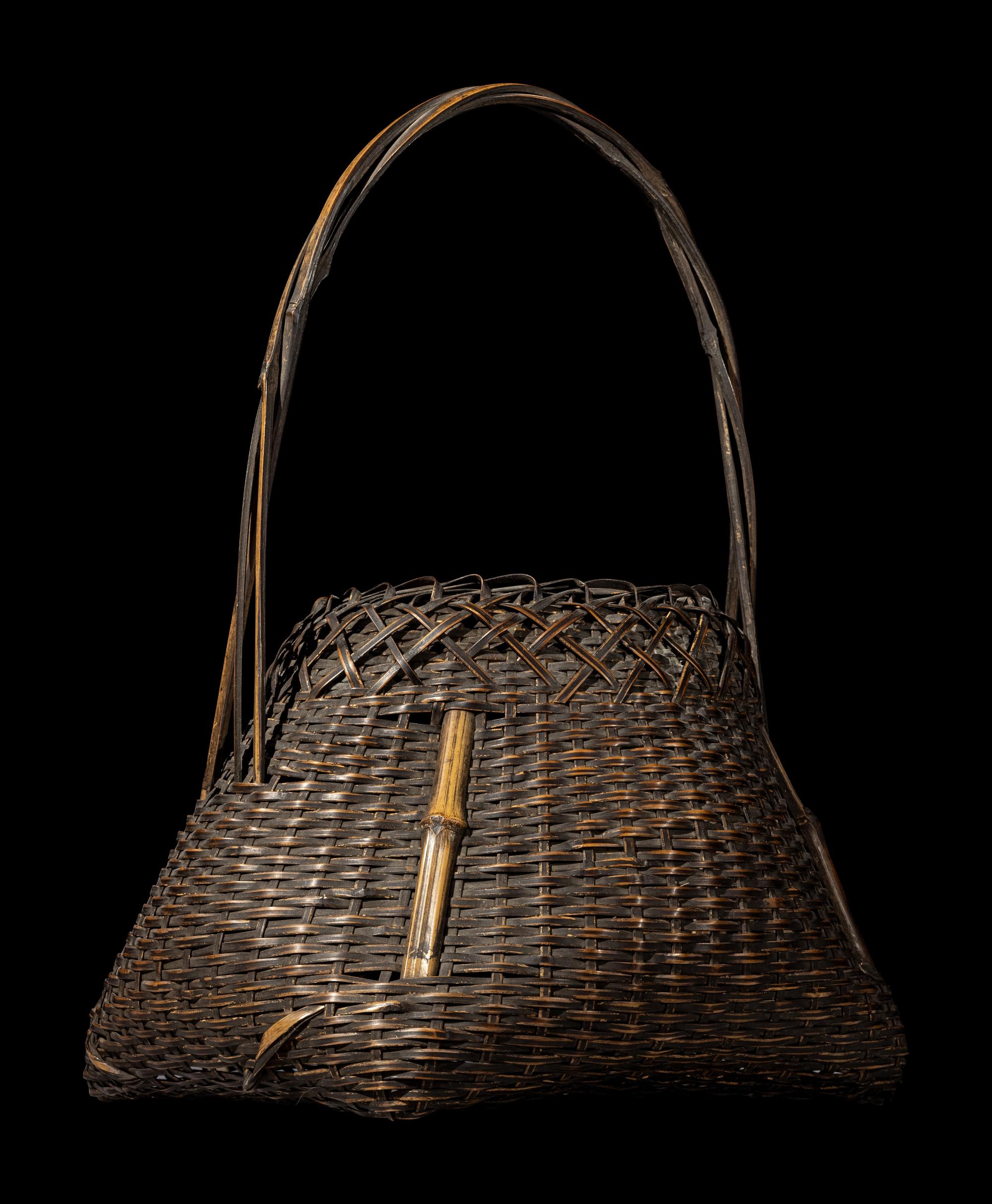 A Japanese Ikebana Bamboo Basket