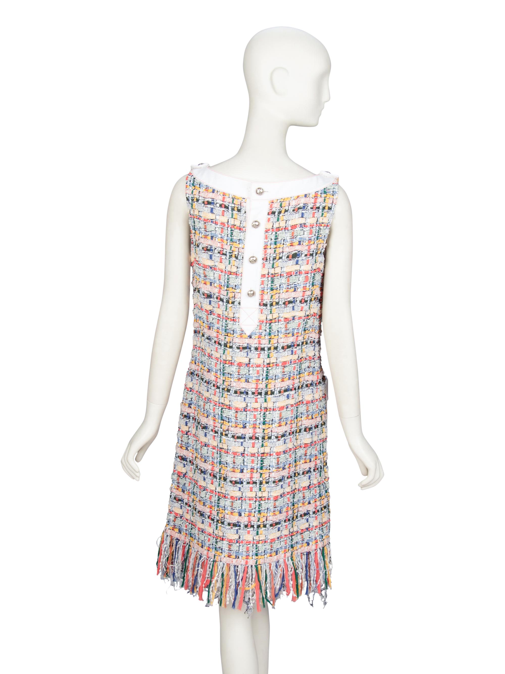 CHANEL, SLEEVELESS TWEED DRESS