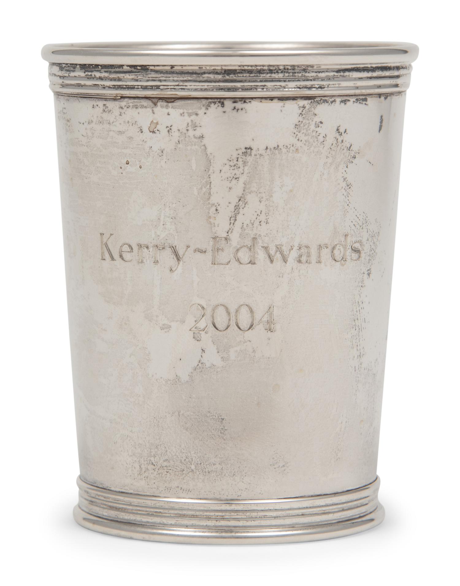 A Kerry Edwards 2004 Campaign Silver Commemorative Julep Cup