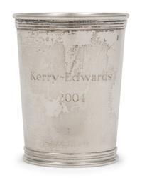 A Kerry Edwards 2004 Campaign Silver Commemorative Julep Cup