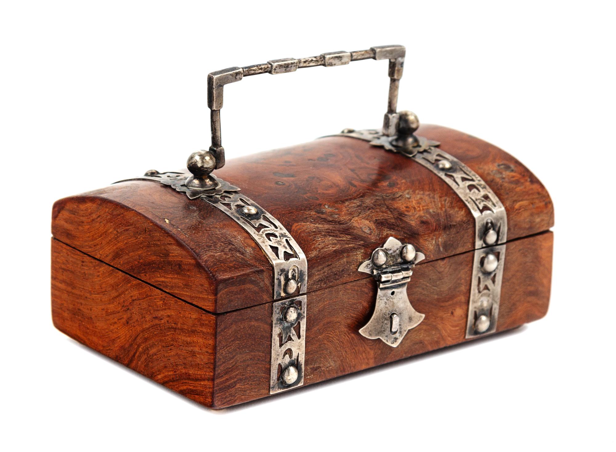A Dutch Colonial Silver Mounted Table Casket Length 4 inches. — 18TH/19TH CENTURY