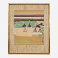 A group of seven Japanese Tosa school figural scenes 日本版画一组七件