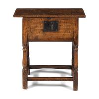 An English Oak Box Stool