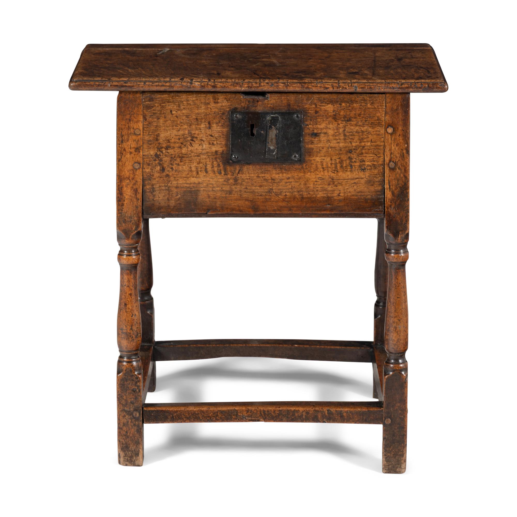 An English Oak Box Stool