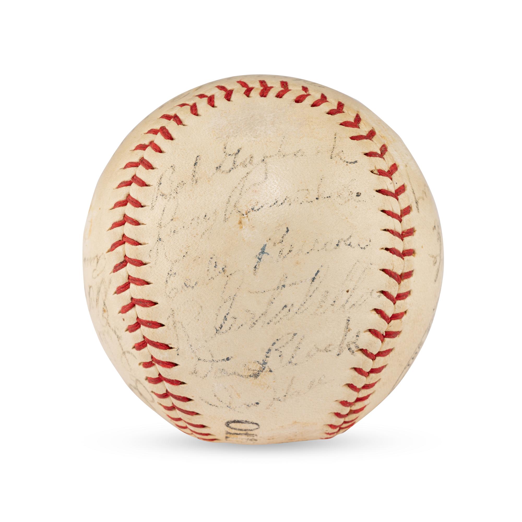 A 1944 Philadelphia Athletics Team Signed Autograph Baseball Featuring Connie Mack (Beckett Authentication Services Letter of Authenticity)