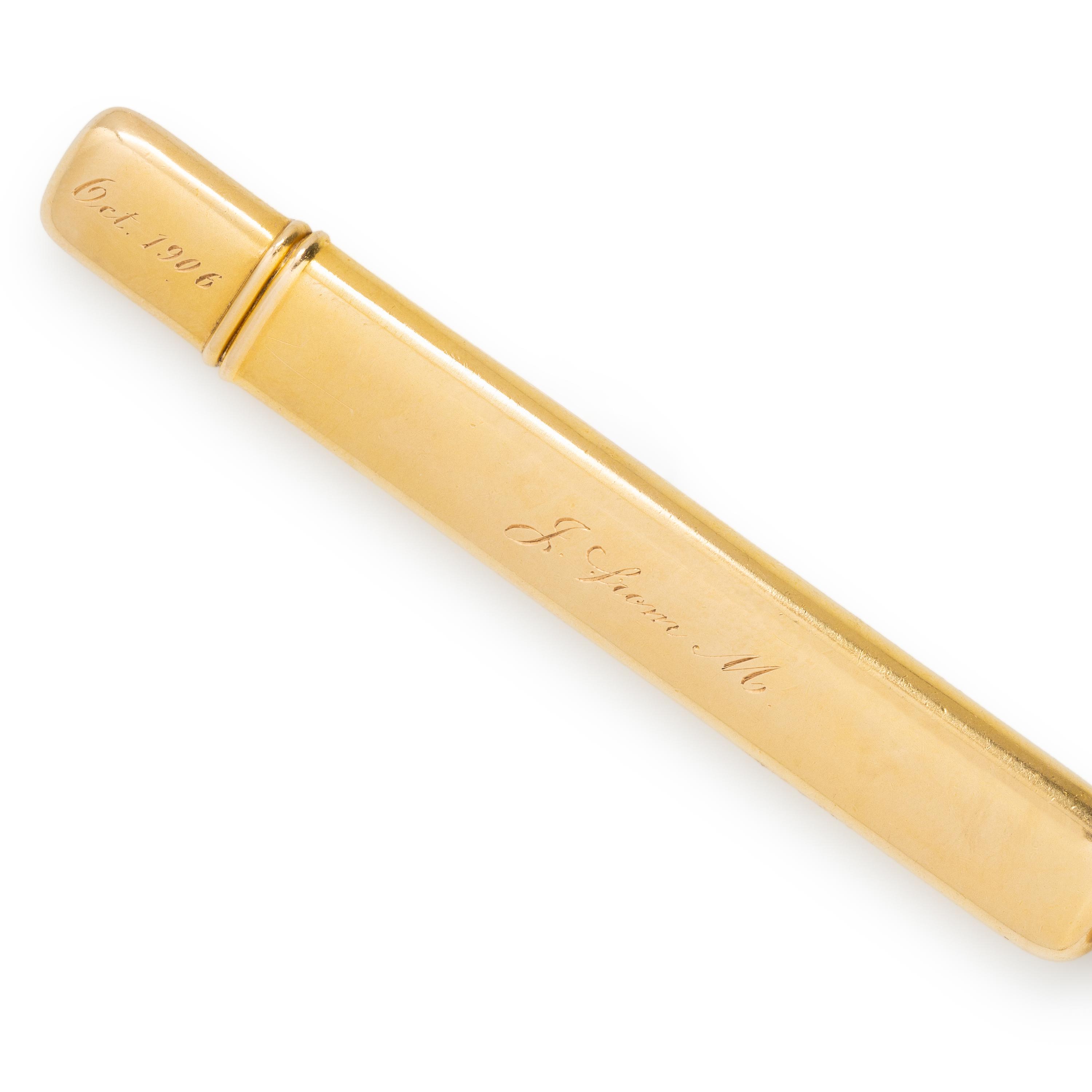 John Jacob Astor IV's Battin & Co., Yellow Gold, Diamond, and Sapphire Pencil Case