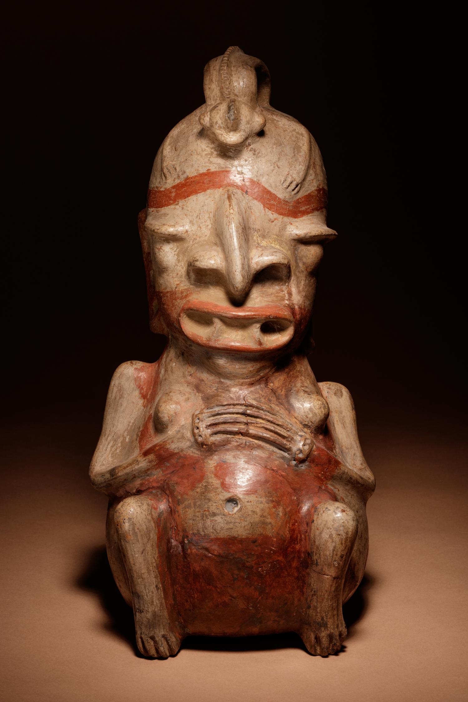 A Nicoya Polychrome Terracotta Figure