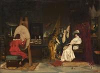 Arturo Ricci (Italian,1854–1919) - Artist and Model in the Studio