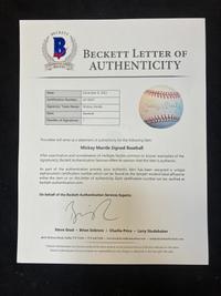 A Mickey Mantle Single Signed Autograph Baseball (Beckett Authentication Services Letter),