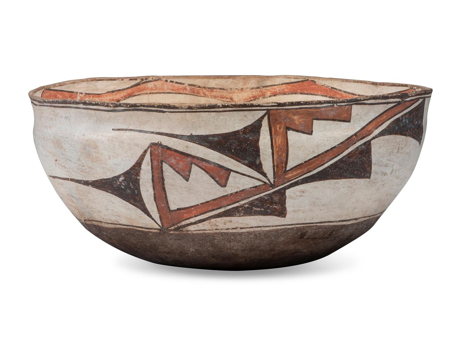Zuni Polychrome Pottery Dough Bowl