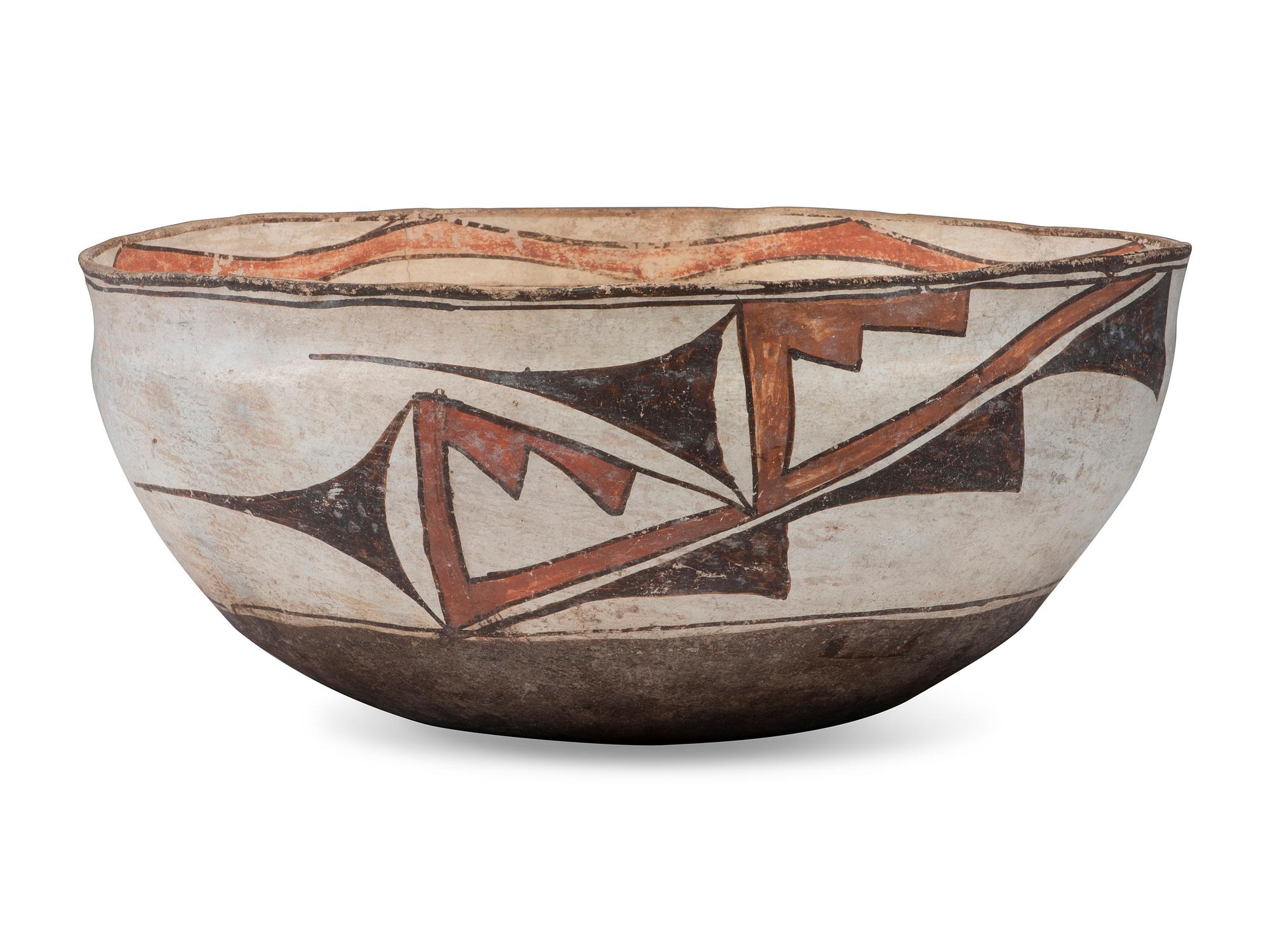 Zuni Polychrome Pottery Dough Bowl