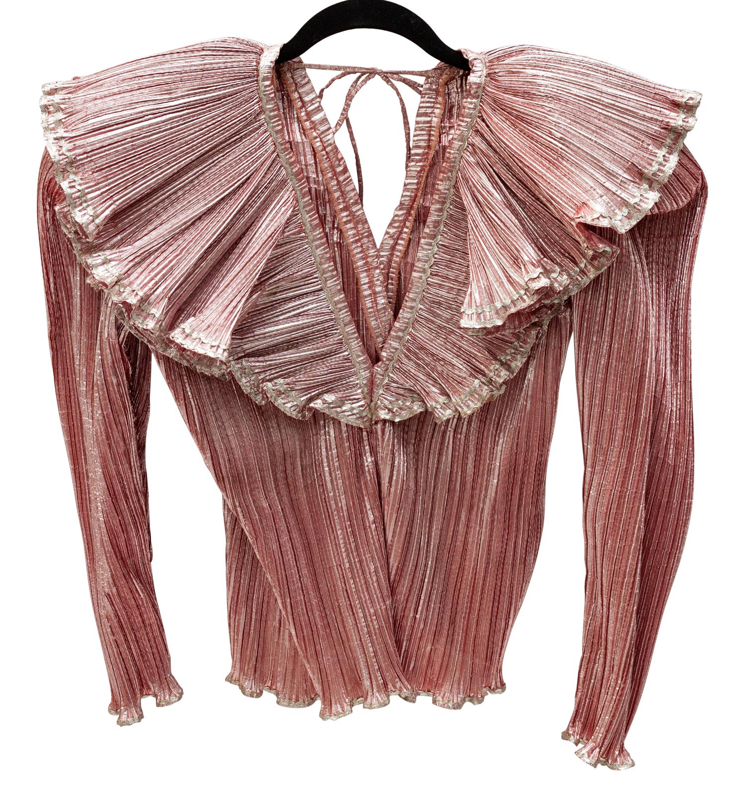 Three Crimped Metallic Organza Rodeo Costume Tops