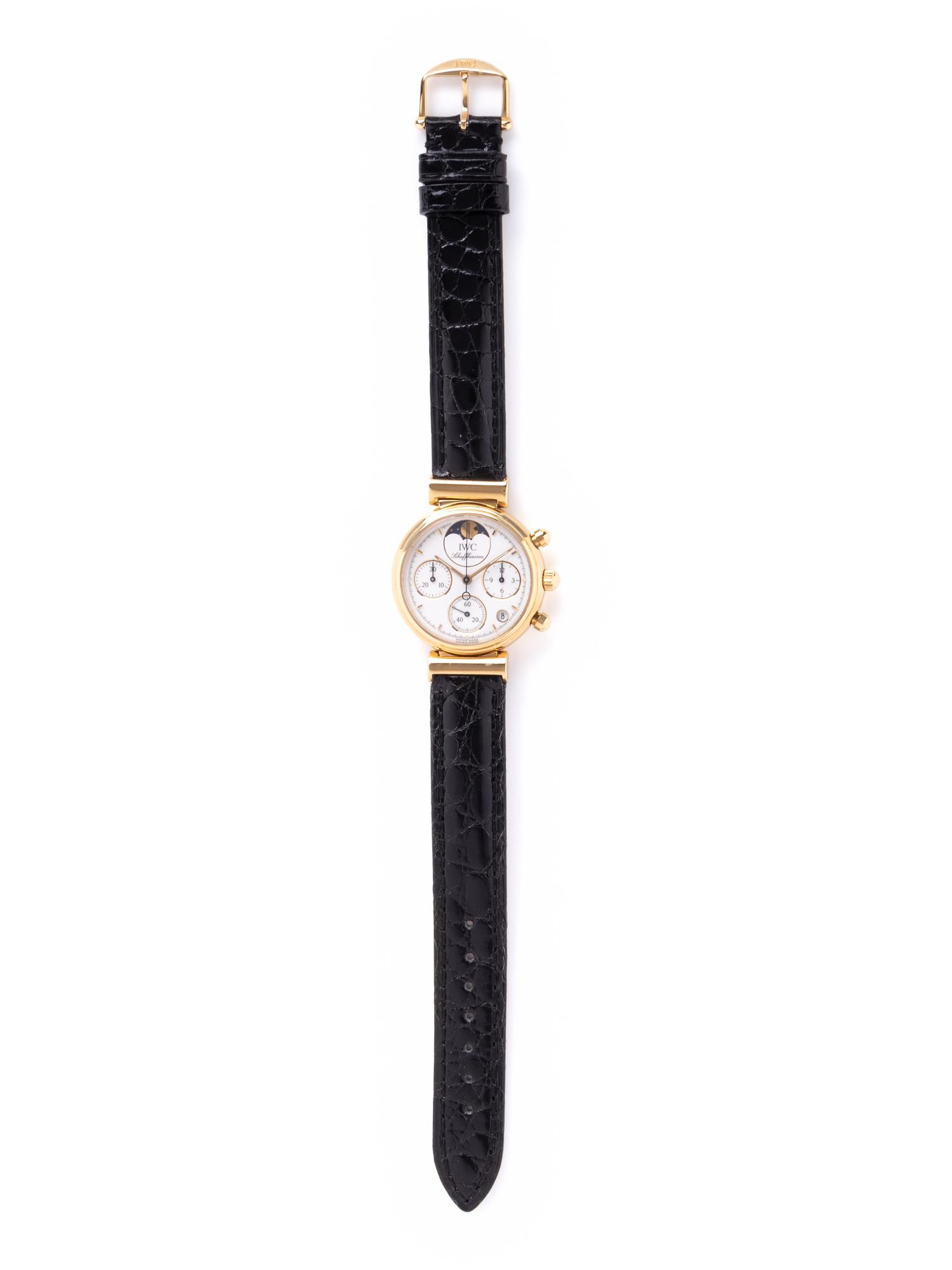IWC, REF. IW3736 18K YELLOW GOLD MOONPHASE CHRONOGRAPH 'DA VINCI' WRISTWATCH