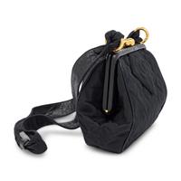 Chanel, Kiss Lock Shoulder Bag in Quilted Black Taffeta