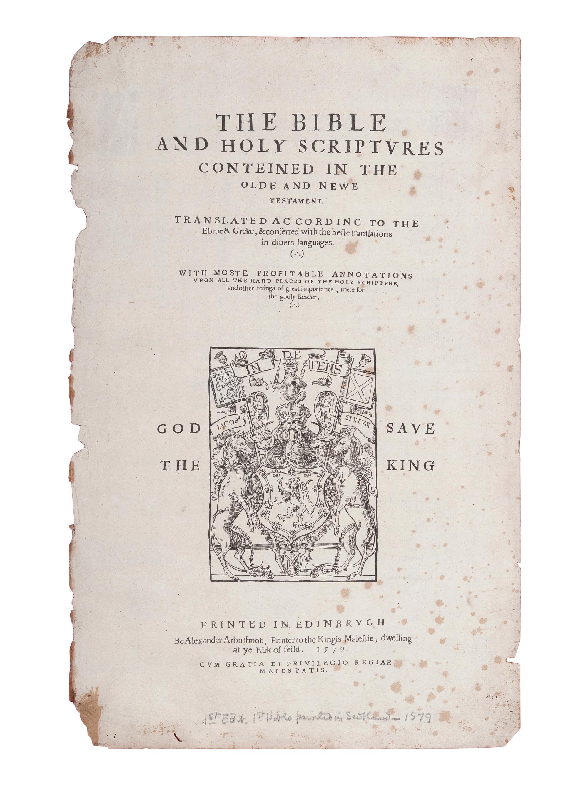[BIBLE LEAVES - IRELAND, SCOTLAND, AND WALES]. A group of 4 Insular Bible leaves, comprising: