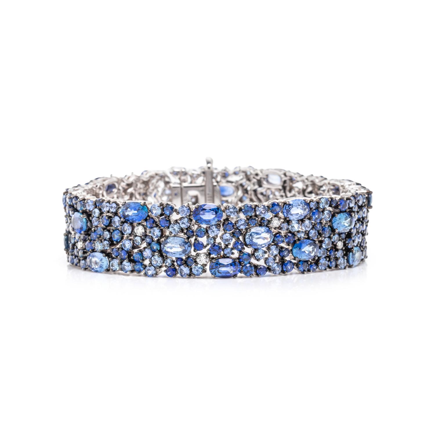 ROBERT PROCOP, SAPPHIRE AND DIAMOND BRACELET