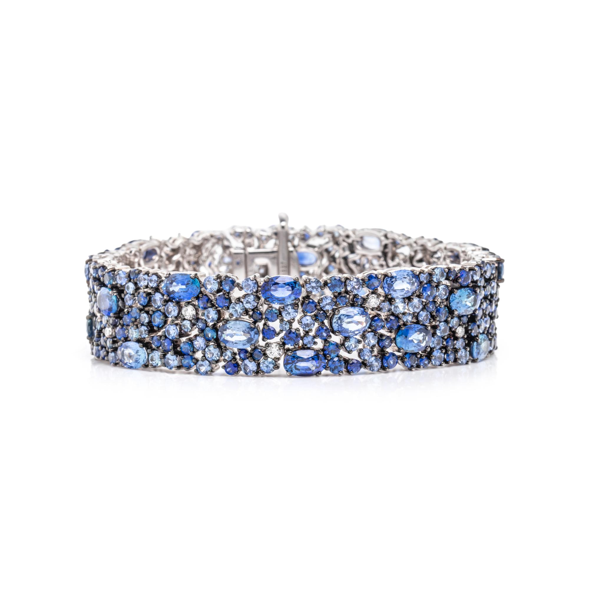 ROBERT PROCOP, SAPPHIRE AND DIAMOND BRACELET