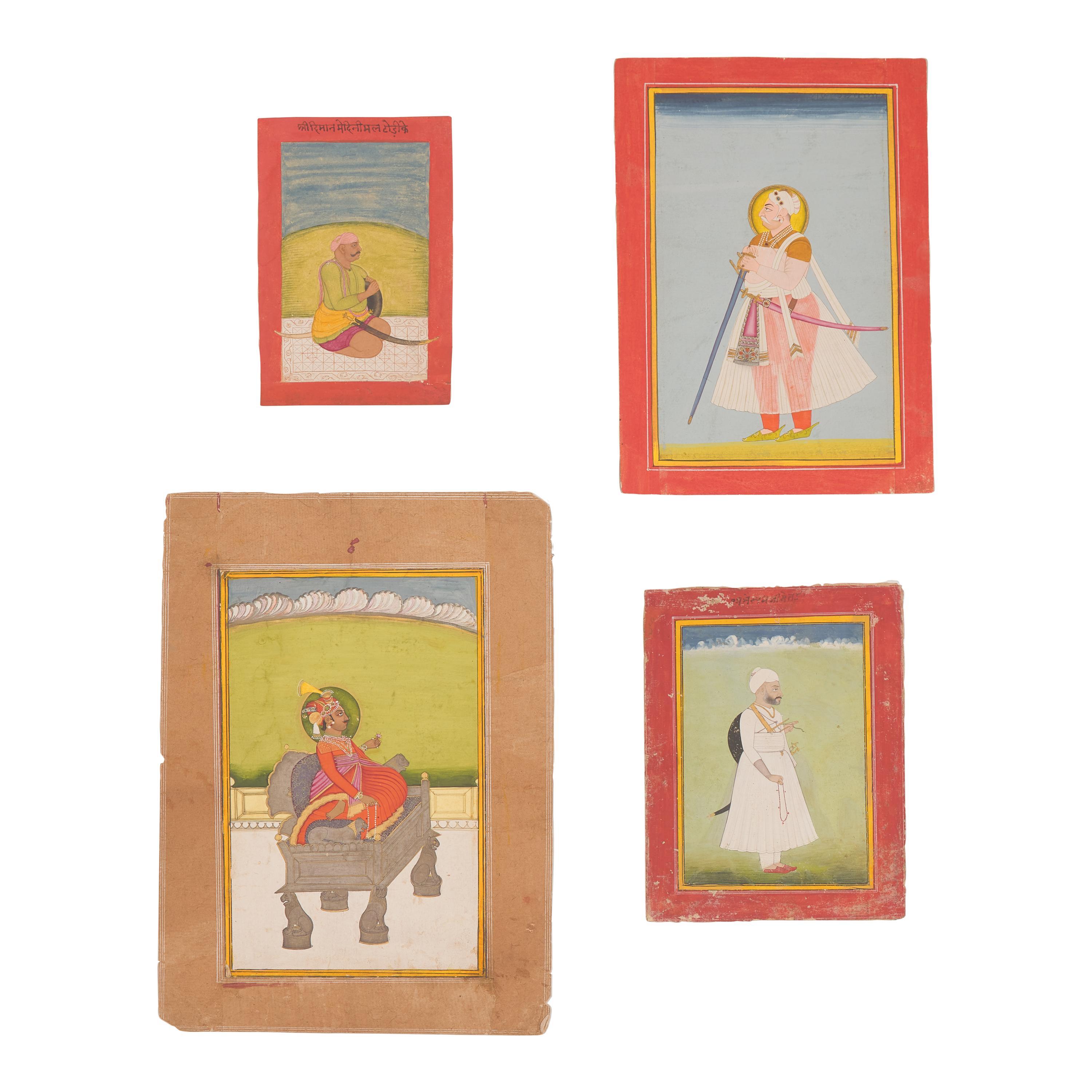 Four Indian Miniature Portraits — 印度細密畫一組四幅