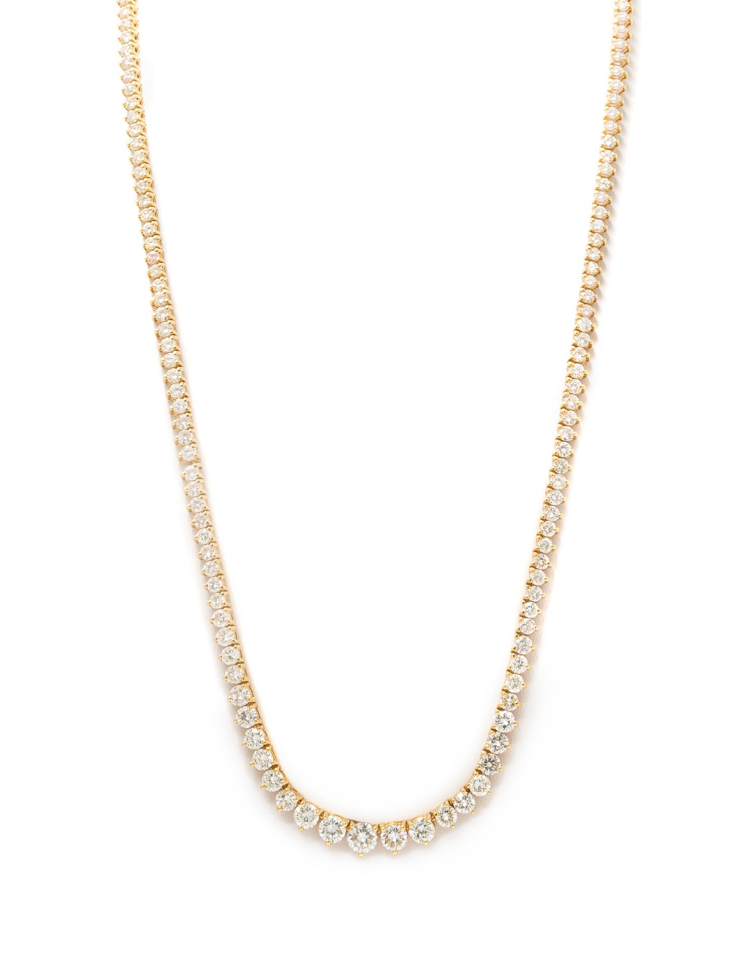 An 18 Karat Yellow Gold and Diamond Riviera Necklace, 18.40 dwts.