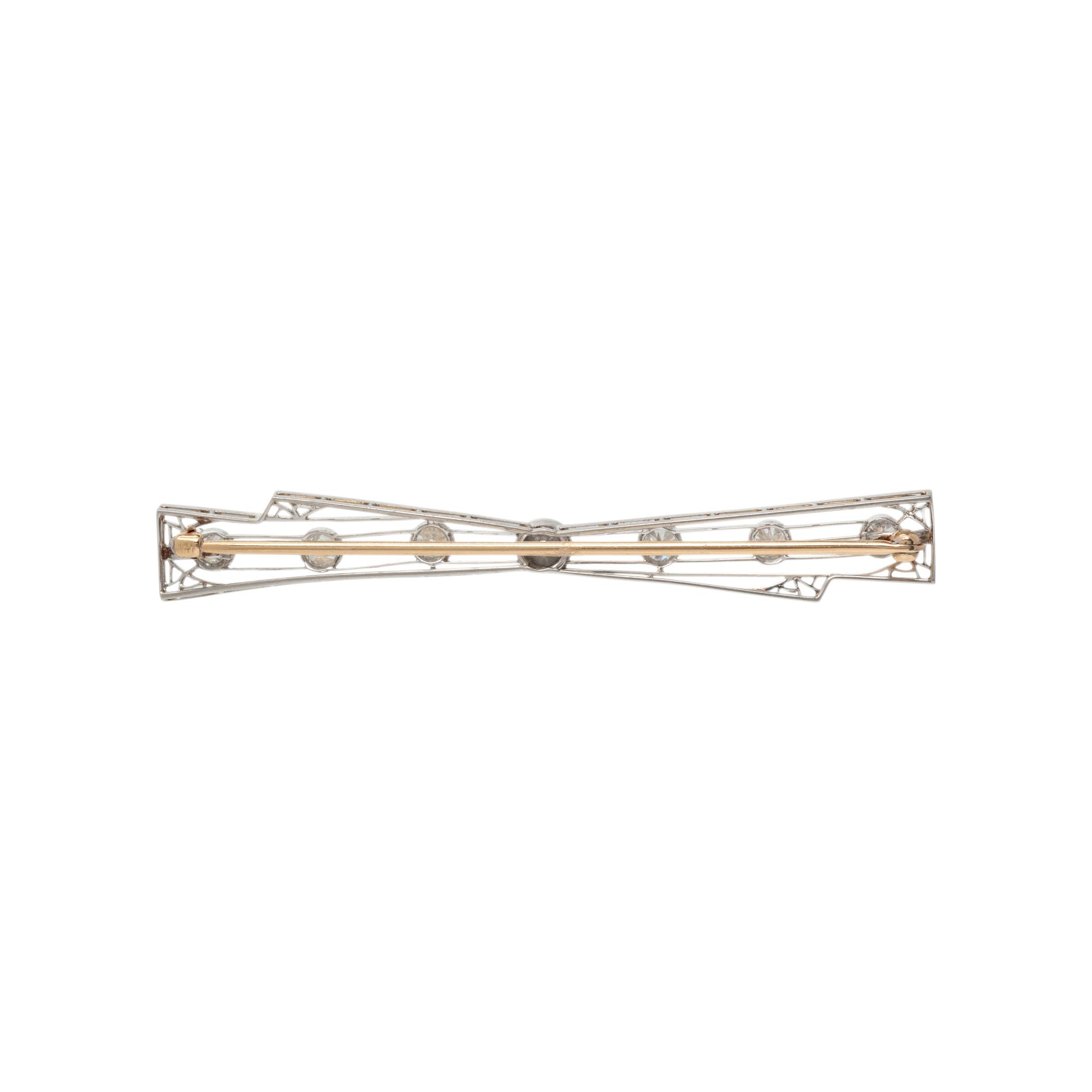 DIAMOND BAR BROOCH