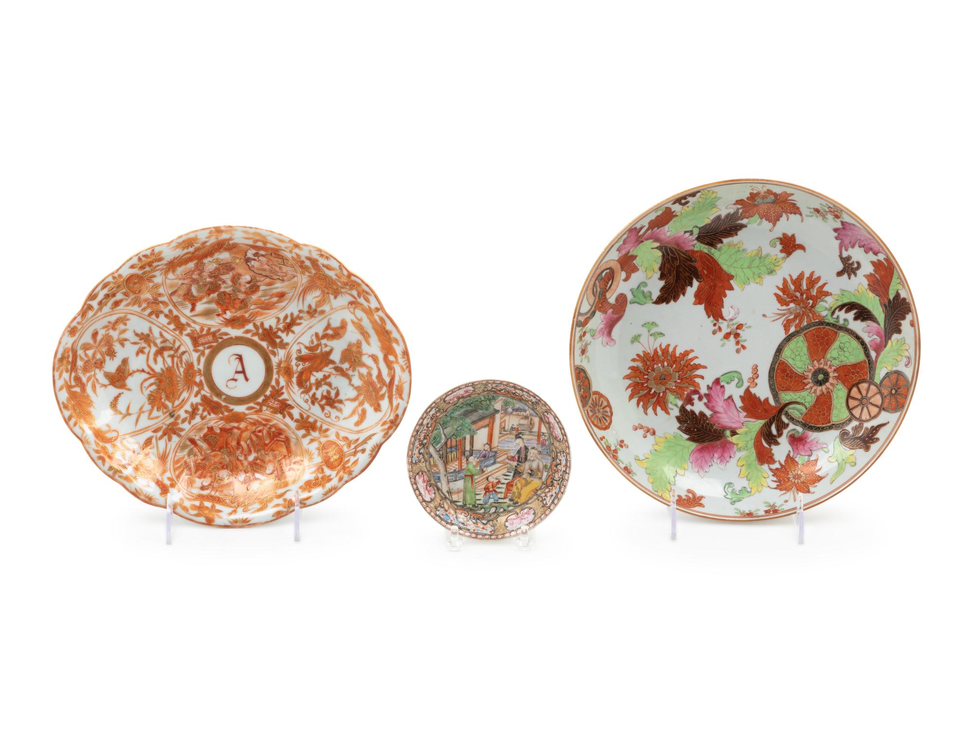 Three Chinese Export Porcelain Plates