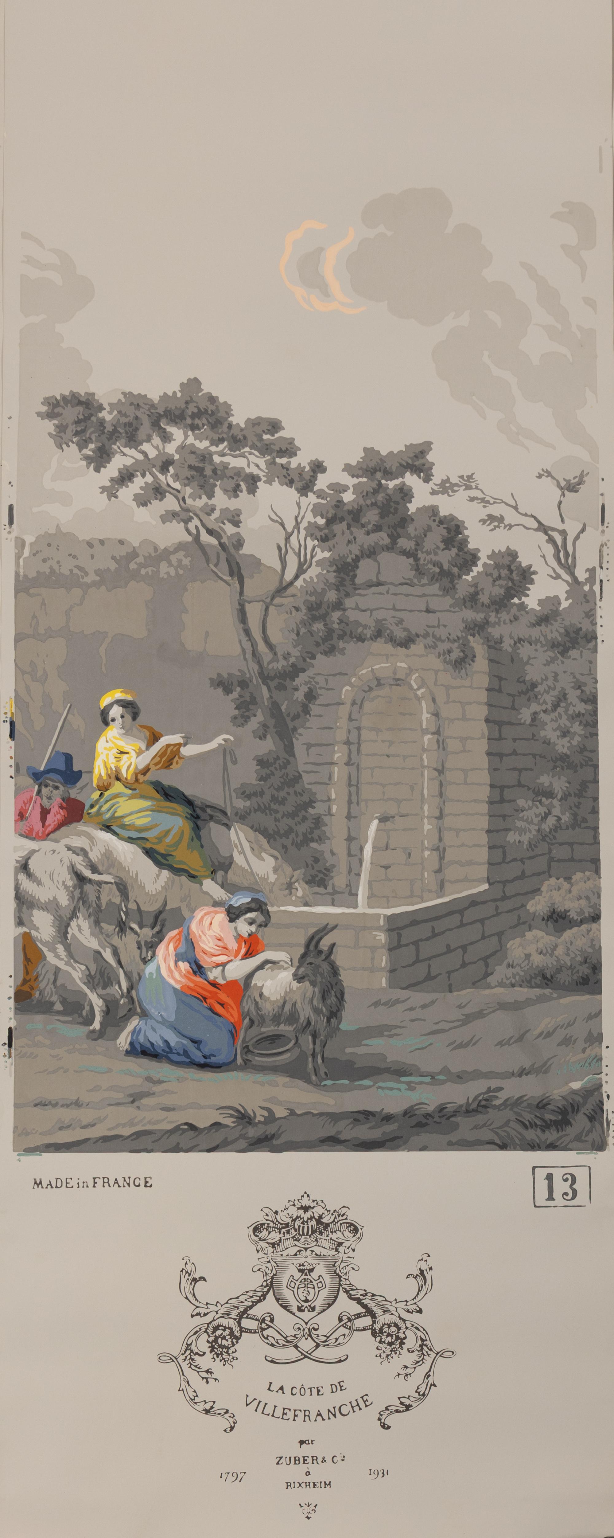 A Complete Set of Fourteen Zuber et Cie. La Cote de Villefranche Wallpaper Panels