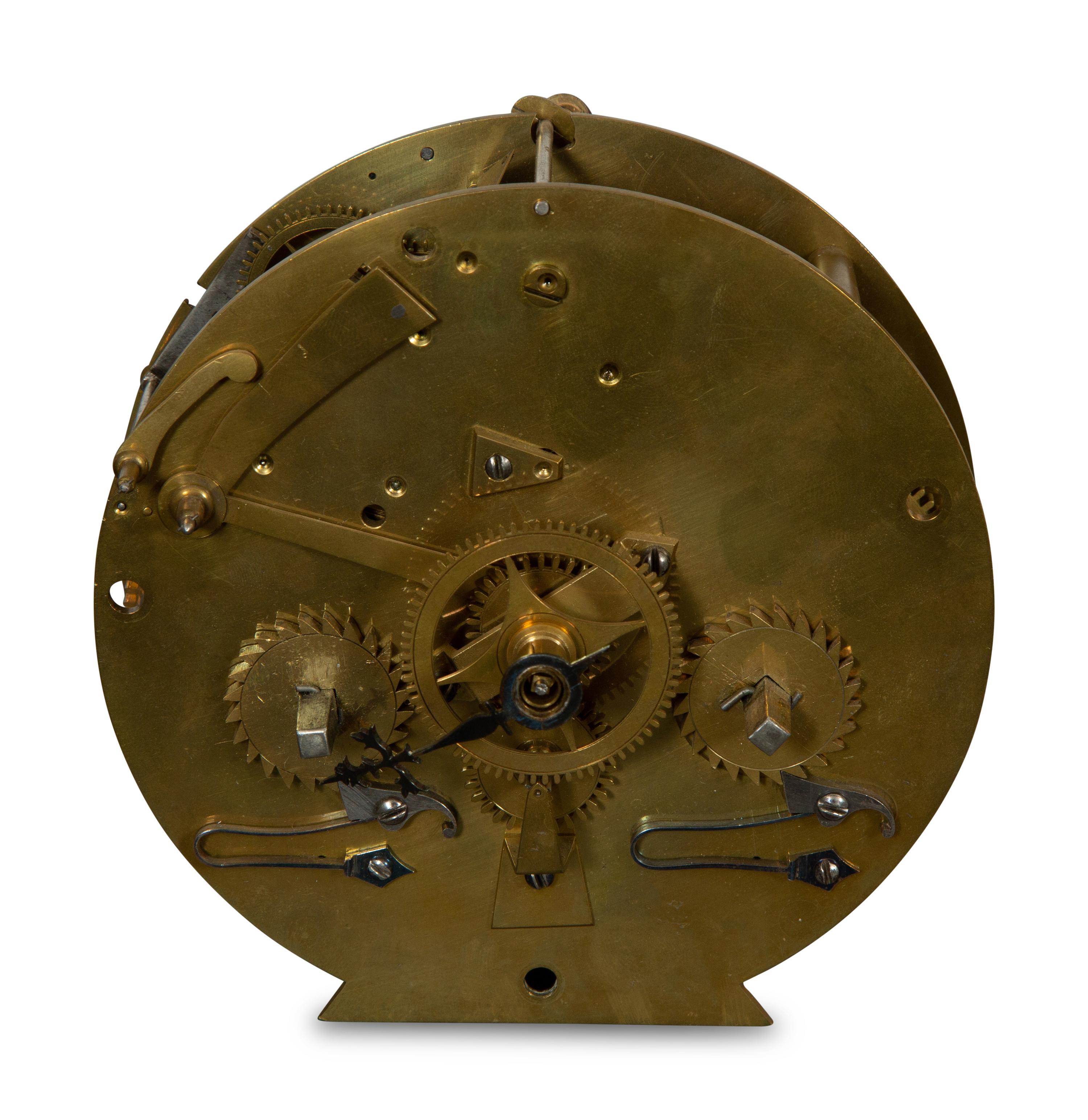 A Louis XVI Gilt Bronze Mounted Marble Mantel Clock