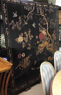 A Chinese Lacquered Four Panel Floor Screen — EARLY 20TH CENTURY