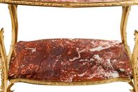 A Louis XV Style Gilt Bronze and Marble Two-Tier Table
