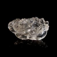 A Chinese Rock Crystal 'Lotus' Water Coupe, 19th Century 清晚期 水晶雕荷花水丞
