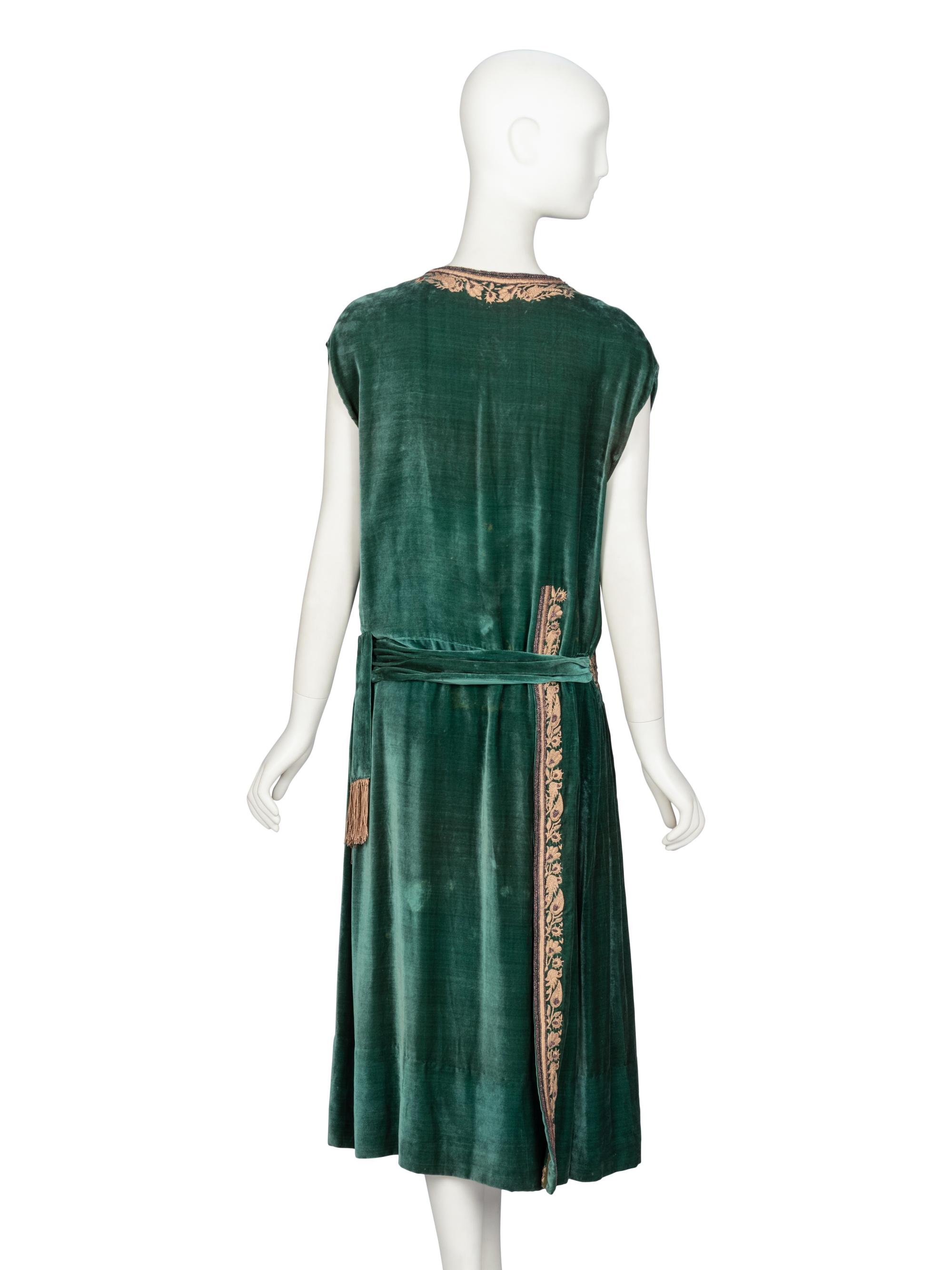Jean Patou, Emerald Velvet Dress, c. 1930's