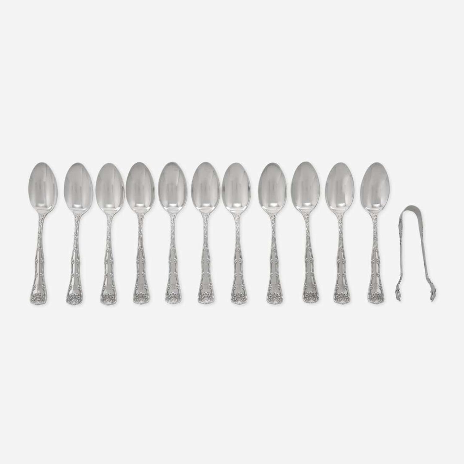 A sterling silver flatware service in the "Shell and Thread" pattern Tiffany & Co., New York, NY, 20th century