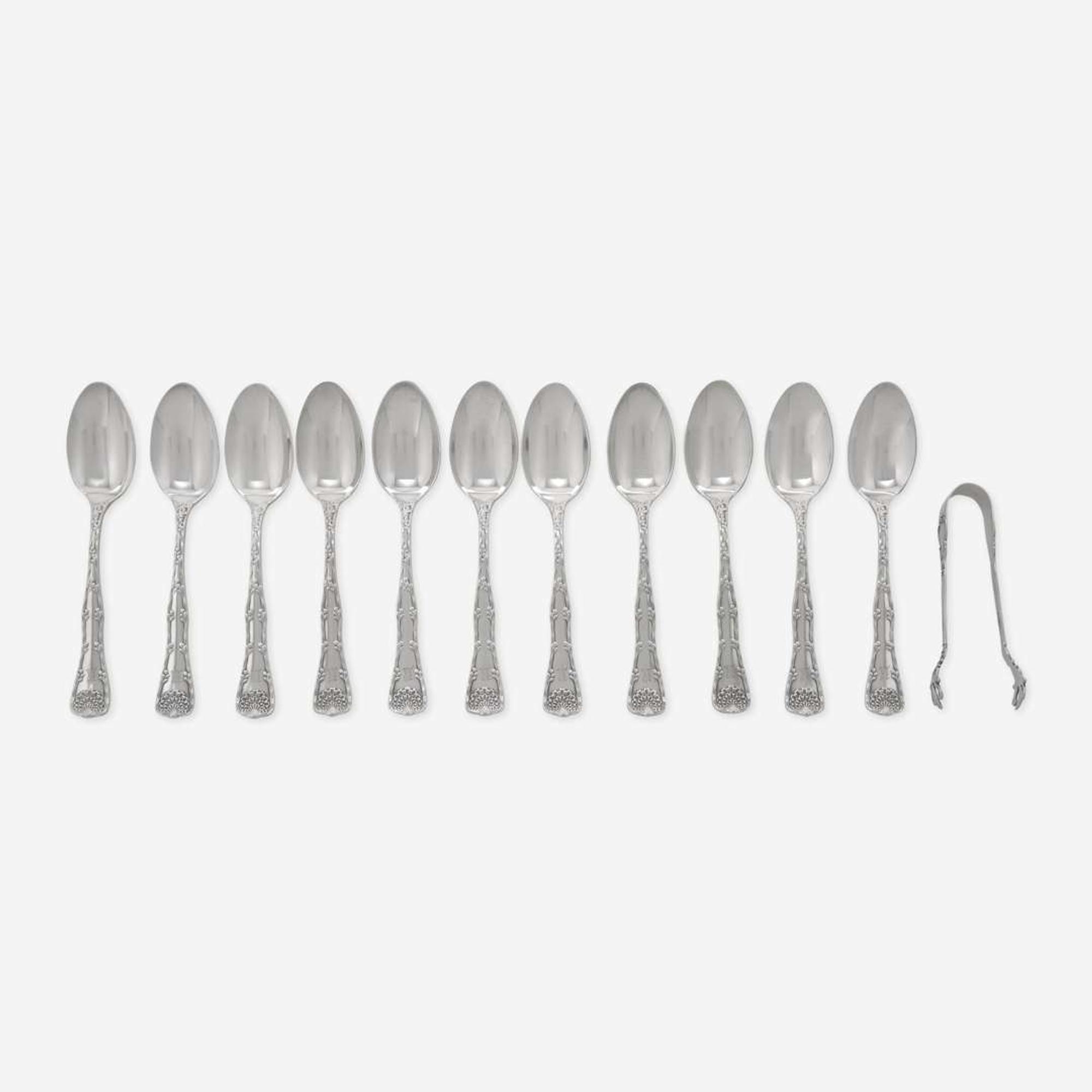 A sterling silver flatware service in the "Shell and Thread" pattern Tiffany & Co., New York, NY, 20th century