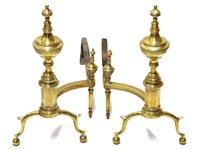 Pair of Federal brass andirons early 19th century