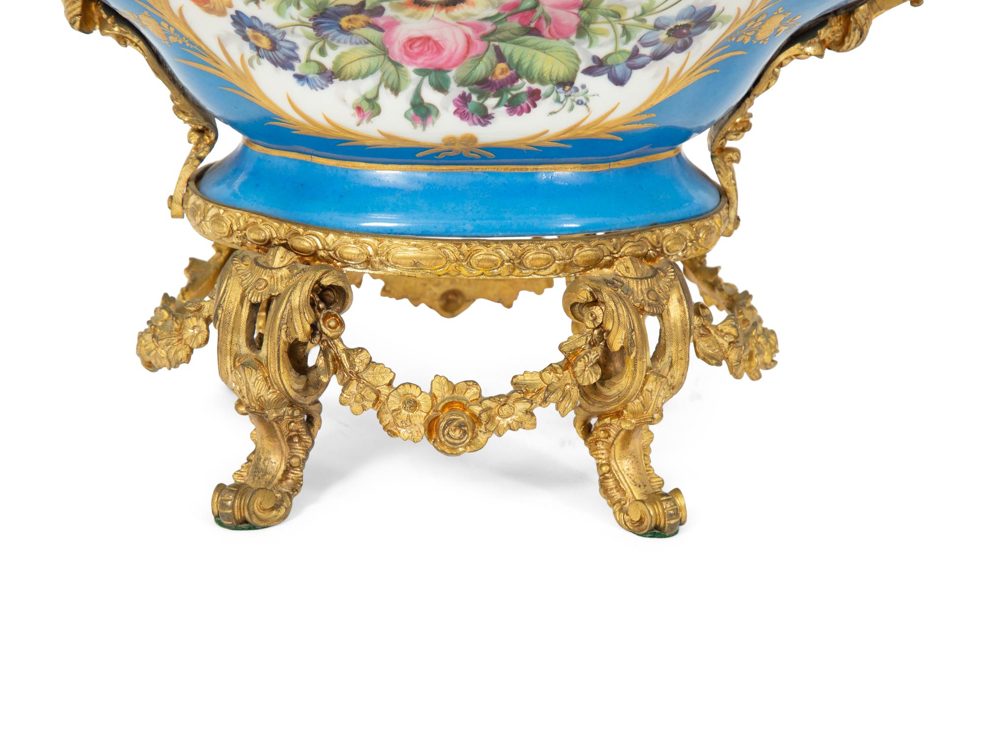 A Gilt Bronze Mounted Sèvres Style Porcelain Center Bowl