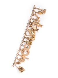 YELLOW GOLD CHARM BRACELET