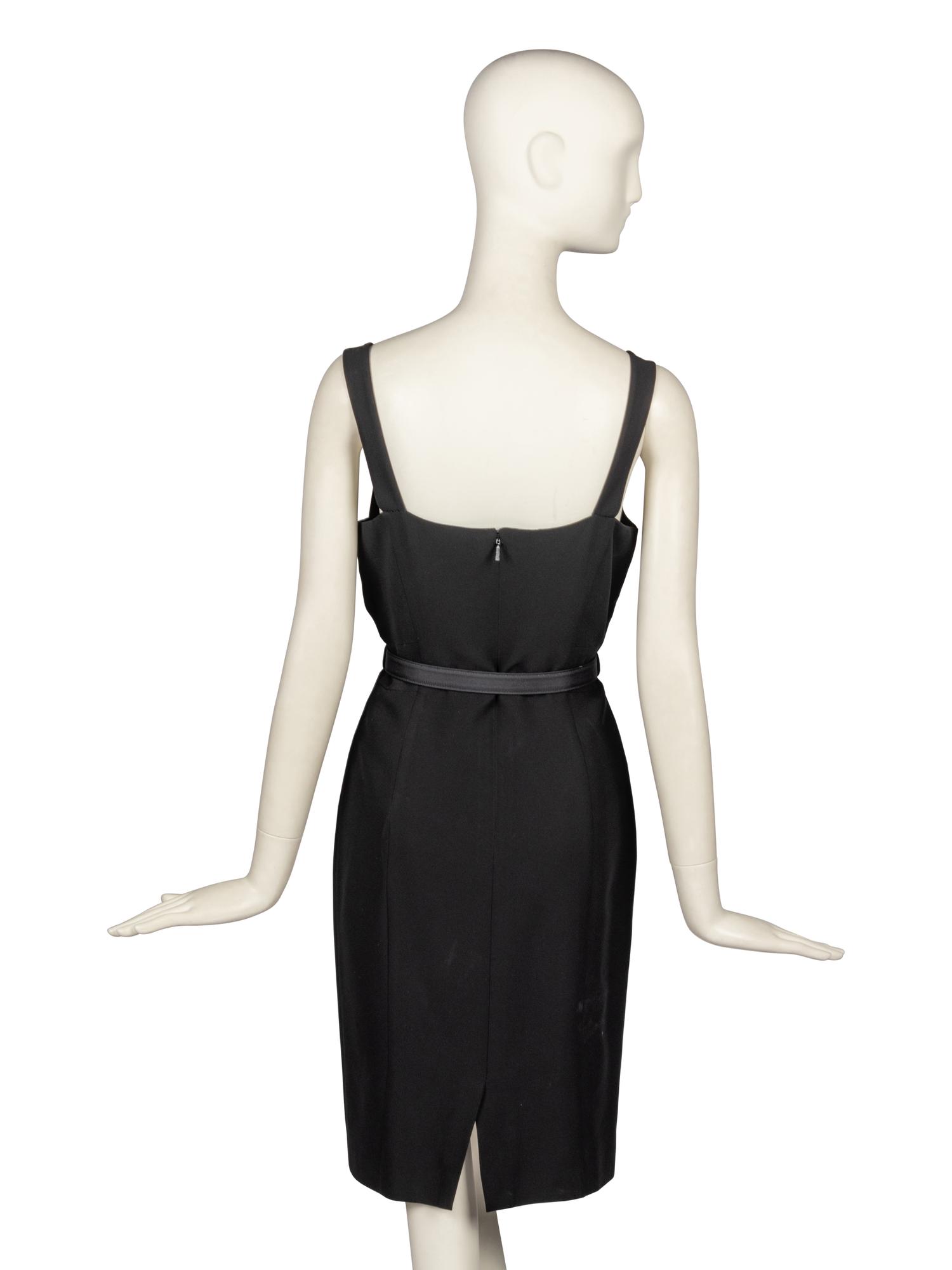 Versace, Black Belted Dress