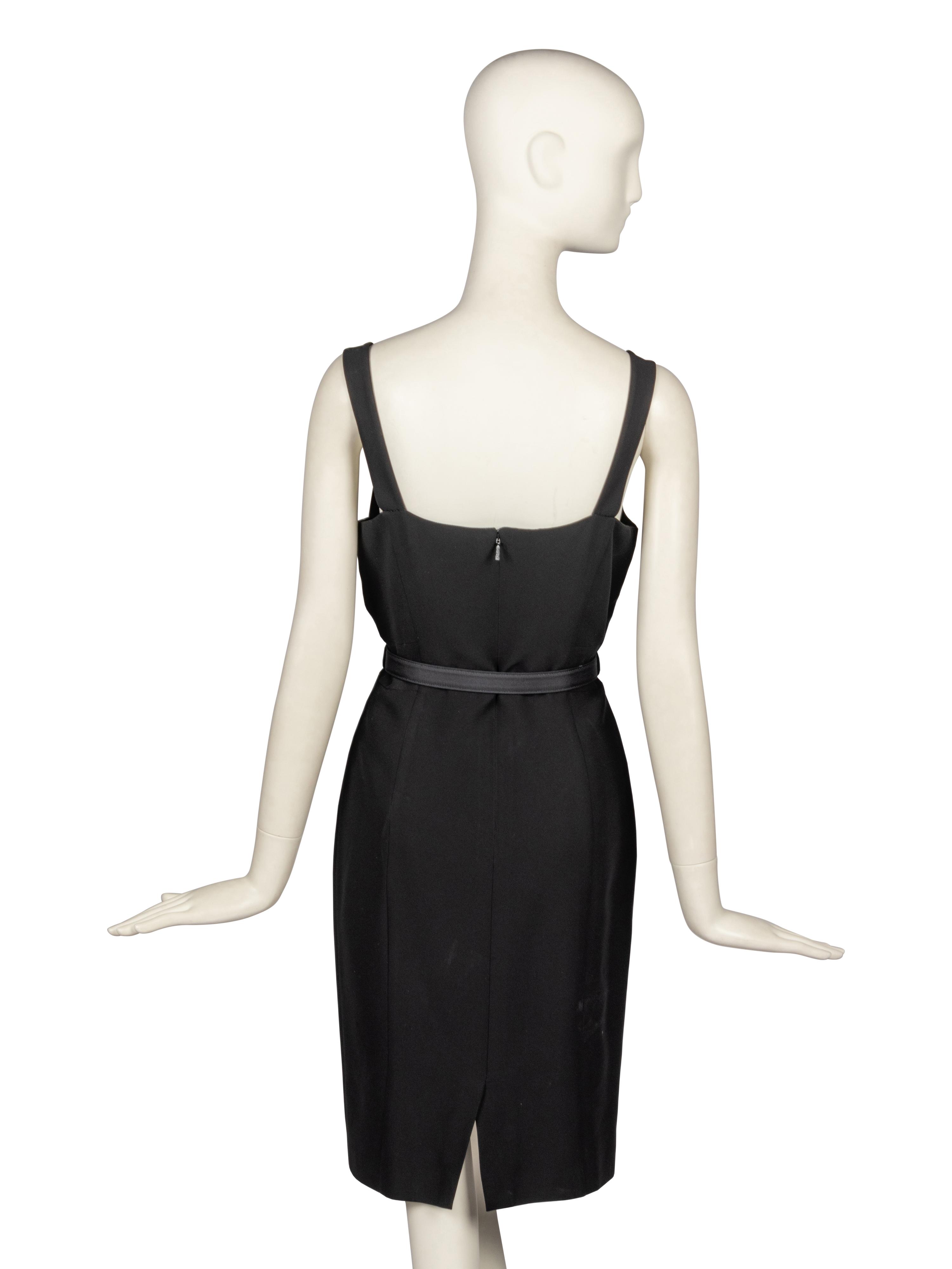 Versace, Black Belted Dress
