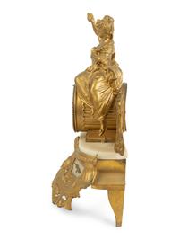 A French Gilt Metal and Alabaster Clock — LATE 19TH CENTURY