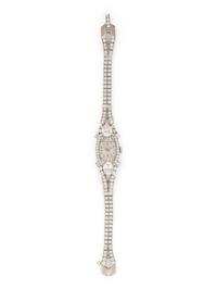 LADY ELGIN, PLATINUM AND DIAMOND WATCH