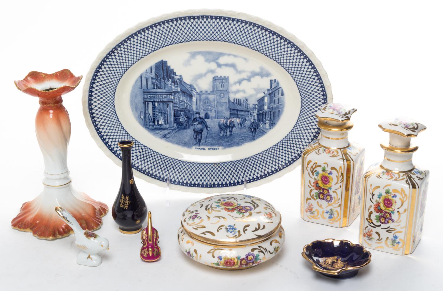 A Collection of Limoges Porcelain Articles Width of tray 11 inches.